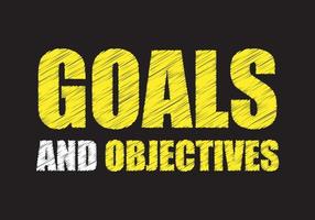 GOALS AND OBJECTIVES writing on chalkboard. vector