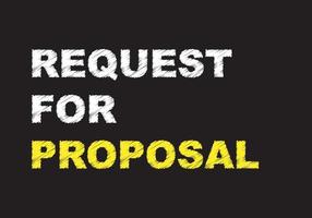 RFP request for proposal write on Black. business concept background vector