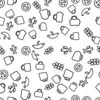 Oktoberfest Seamless Pattern With Drink and Food vector