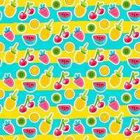 Doodle fruits seamless vector pattern