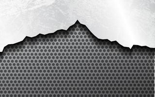 Crack metal silver with black carbon background vector