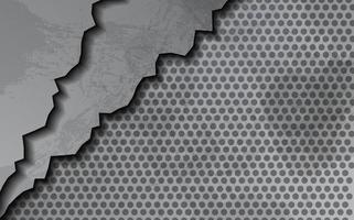 Abstract crack metal grunge with carbon background silver color vector