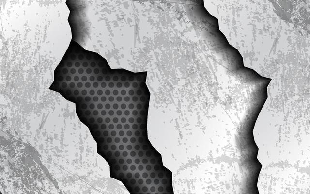 Crack metal silver with black carbon background