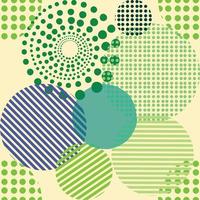 Different shaped circles green pantone seamless pattern, shiny sphere background, modern beautiful wallpaper vector