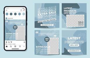 editable winter sales banner template for social media clothing store instagram web and internet ads elegant square art templates with floral and leaves elements vector