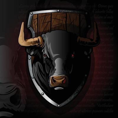 Logo of Bull Head on knightly Shield.