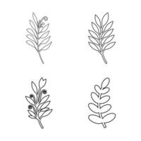 vector de logotipo botánico de hojas verdes y diseño de símbolos