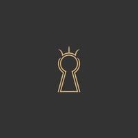 keyhole crown logo design vector template