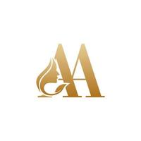 Initial AA face beauty logo design templates vector