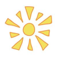 Hand drawn abstract sun symbol. Summer doodle. Single vector element for design