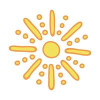 Hand drawn abstract sun symbol. Summer doodle. Single vector element for design