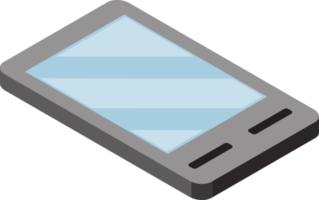 Mobile phone isometric flat color png