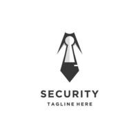 Bodyguard logo design with a tie and lock security illustration vector