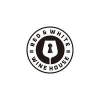 Wine house glass and key logo template design inspiration vector