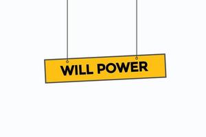 will power button vectors.sign label speech bubble will power vector