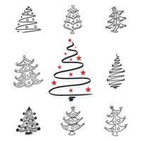 Christmas outline tree free vector