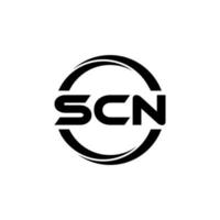SCN letter logo design in illustration. Vector logo, calligraphy designs for logo, Poster, Invitation, etc.