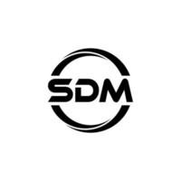 SDM letter logo design in illustration. Vector logo, calligraphy designs for logo, Poster, Invitation, etc.