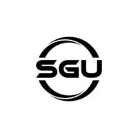 diseño del logotipo de la letra sgu en la ilustración. logotipo vectorial, diseños de caligrafía para logotipo, afiche, invitación, etc. vector