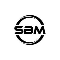 SBM letter logo design in illustration. Vector logo, calligraphy designs for logo, Poster, Invitation, etc.