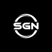 SGN letter logo design in illustration. Vector logo, calligraphy designs for logo, Poster, Invitation, etc.