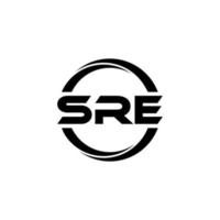 SRE letter logo design in illustration. Vector logo, calligraphy designs for logo, Poster, Invitation, etc.