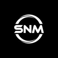 diseño del logotipo de la letra snm en la ilustración. logotipo vectorial, diseños de caligrafía para logotipo, afiche, invitación, etc. vector