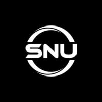 SNU letter logo design in illustration. Vector logo, calligraphy designs for logo, Poster, Invitation, etc.