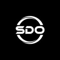 SDO letter logo design in illustration. Vector logo, calligraphy designs for logo, Poster, Invitation, etc.