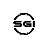 SGI letter logo design in illustration. Vector logo, calligraphy designs for logo, Poster, Invitation, etc.