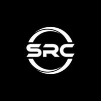 SRC letter logo design in illustration. Vector logo, calligraphy designs for logo, Poster, Invitation, etc.