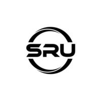 SRU letter logo design in illustration. Vector logo, calligraphy designs for logo, Poster, Invitation, etc.