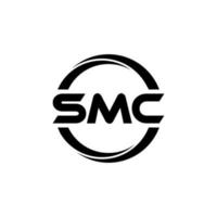 SMC letter logo design in illustration. Vector logo, calligraphy designs for logo, Poster, Invitation, etc.