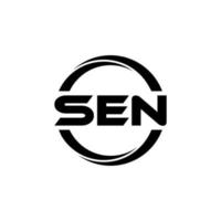 SEN letter logo design in illustration. Vector logo, calligraphy designs for logo, Poster, Invitation, etc.