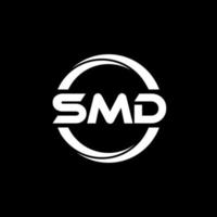 SMD letter logo design in illustration. Vector logo, calligraphy designs for logo, Poster, Invitation, etc.