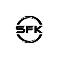 SFK letter logo design in illustration. Vector logo, calligraphy designs for logo, Poster, Invitation, etc.