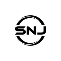 diseño del logotipo de la letra snj en la ilustración. logotipo vectorial, diseños de caligrafía para logotipo, afiche, invitación, etc. vector