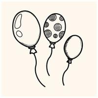 Balloon icon. Isolated vector illustration in linear style.