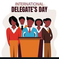 illustration vector graphic of a group of state officials is having a conference, perfect for international day, international delegates day, celebrate, greeting card, etc.