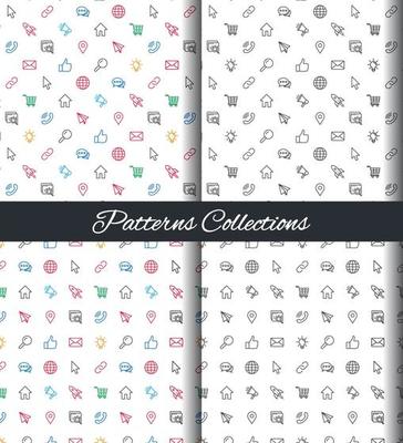 Social Media Icon Simple Seamless Pattern Design in Vector Art