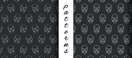 Skeleton Simple Seamless Pattern Design in Vector Art