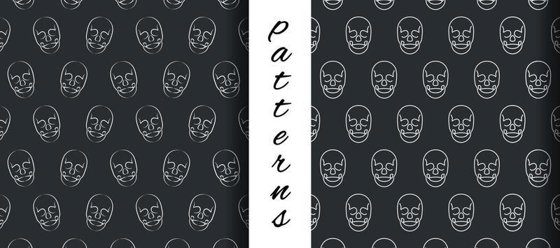 Skeleton Simple Seamless Pattern Design in Vector Art