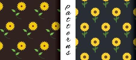 Sunflower Elegant Seamless Pattern Design in Vector Art