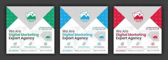 Marketing Social Media Post or Square Banner Design Template vector