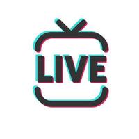 Live streaming in social media icon. Online stream symbol on digital platforms. vector