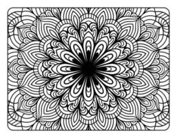 página para colorear de mandala para adultos, arte de doodle de mandala floral dibujado a mano, página para colorear de mandala para la relajación de adultos vector