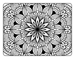 Adult mandala coloring page, hand drawn floral mandala doodle art, mandala coloring page for adult relaxation vector