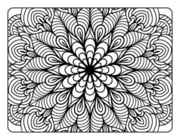 página de coloreo de mandala para adultos, arte de doodle de mandala floral dibujado a mano, página de coloreo de mandala para la relajación de adultos vector