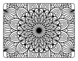 Adult mandala coloring page, hand drawn floral mandala doodle art, mandala coloring page for adult relaxation vector