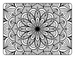 página de coloreo de mandala para adultos, arte de doodle de mandala floral dibujado a mano, página de coloreo de mandala para la relajación de adultos vector